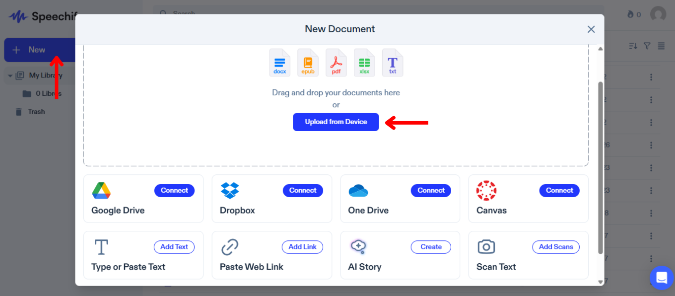 How to Import on the Speechify Web App